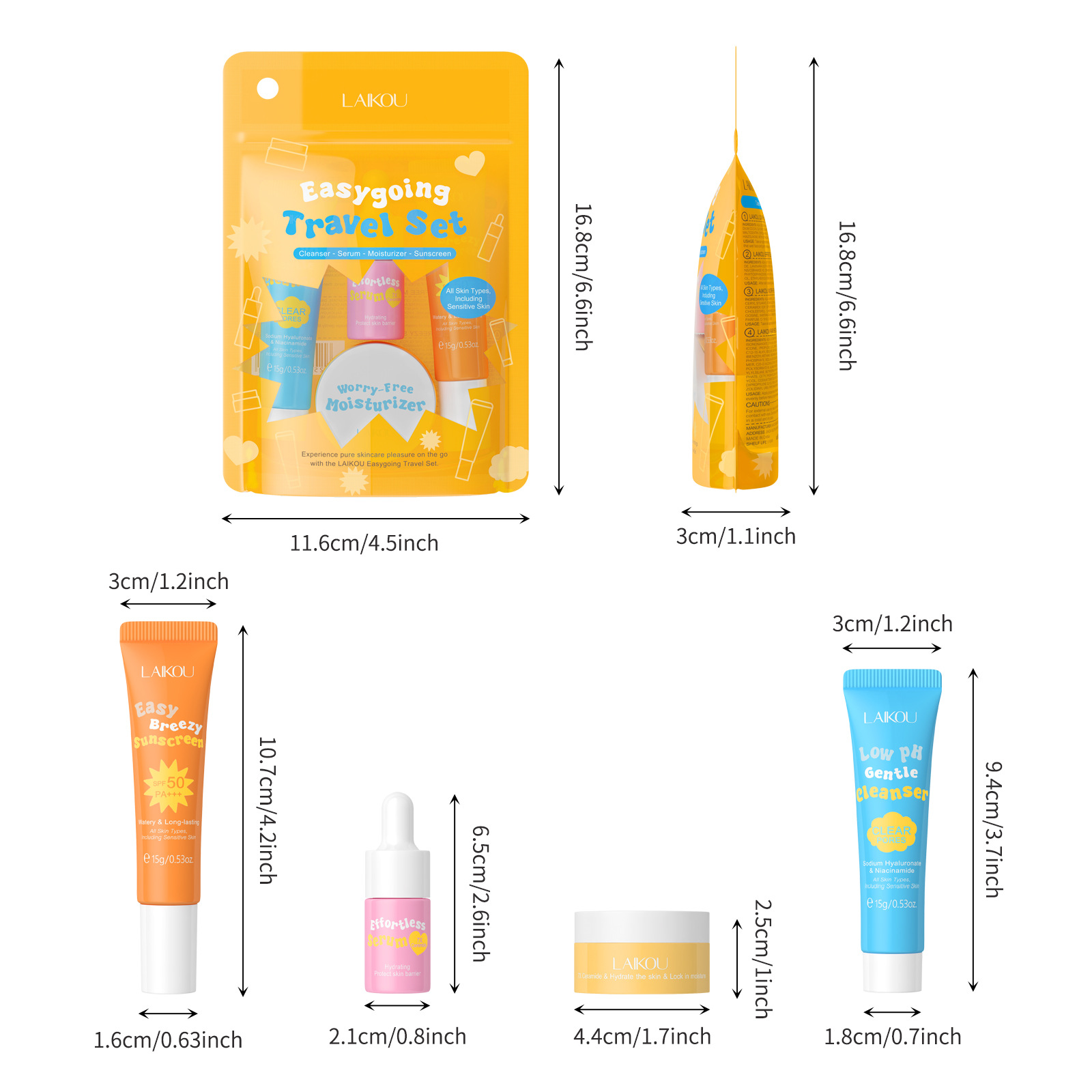 Spf 50 Sunscreen - 4PCS Laikou Ceramide Tuta da viaggio