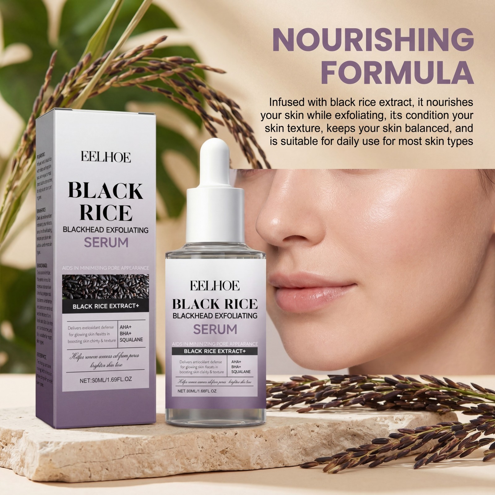 Siero Esfoliante al Riso Nero, - Skincare Non Comedogenic recensione e prezzo