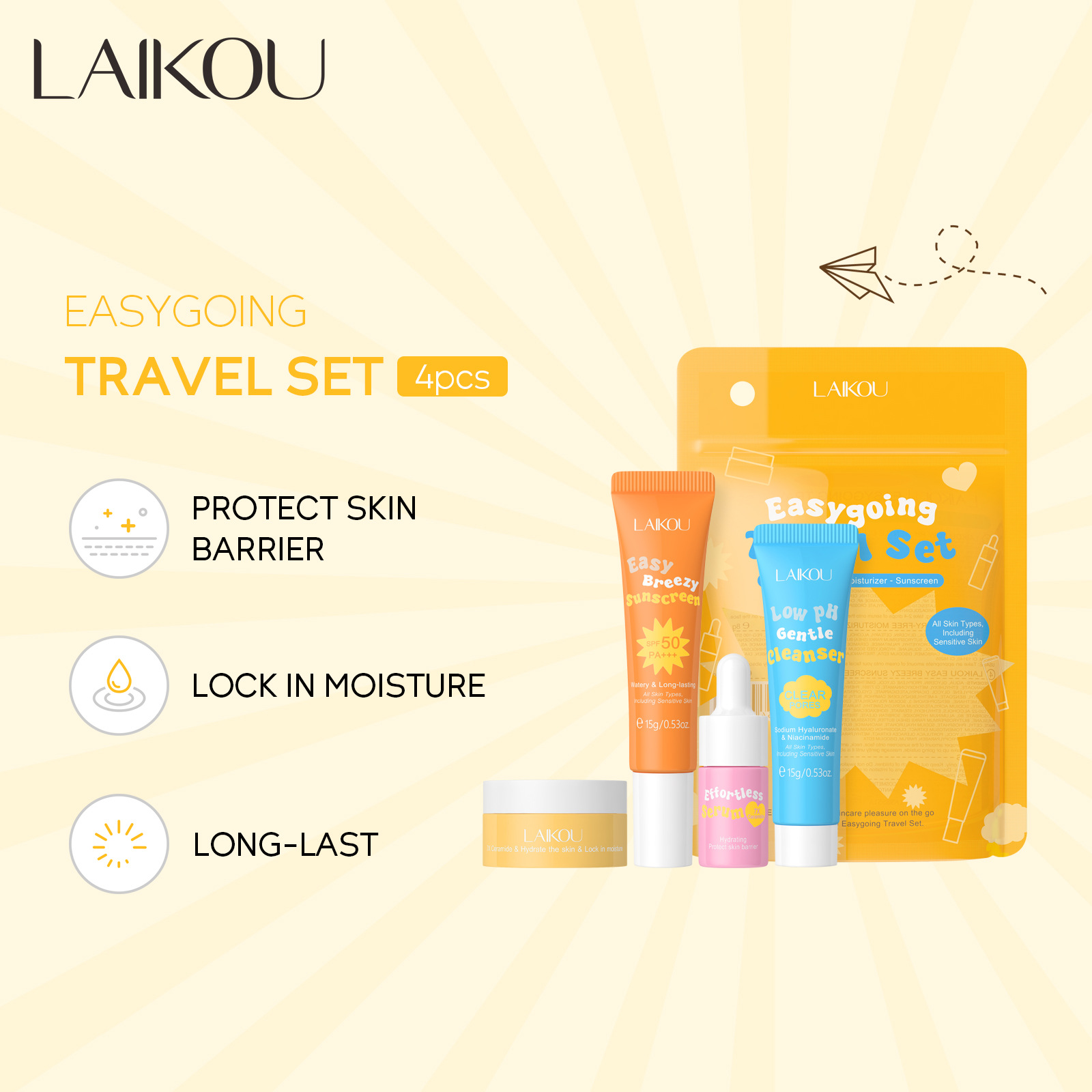 4PCS Laikou Ceramide Tuta da v - Spf 50 Sunscreen recensione e prezzo